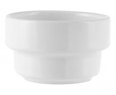 H&H 55085 Set 6 Coppette per Fonduta Ceramica Bianca Impillabile 8 Cm