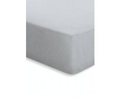 schlafgut, Lenzuolo con angoli elasticizzati, Argento (Silber), 140 cm x 200 cm
