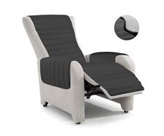 Italian Bed Linen PO-Rec Copripoltrona Reclinabile, Microfibra, Grigio Chiaro/Grigio Scuro, Misura Standard