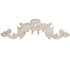 Biscottini Sopraporta Fregio Mensola Decoro Decori da Parete in Legno Finitura bianco Anticato L 90 x PR 3 x H 27 cm Made in Italy