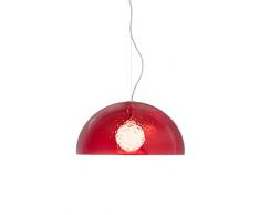 Kriliko 1011/T2 Lampadario da Soffitto E27, 25 W, Rosso, 47 x 23 x 40 cm