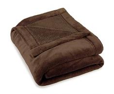 CelinaTex Coperta Montreal, in Pile di Microfibra, Poliestere, Marrone Scuro, 150 x 200 cm