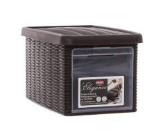 Stefanplast Elegance Scatola S con Coperchio e Apertura Frontale, Moka, 19x29x16h cm