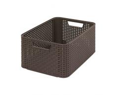 Curver 205844 - Contenitore in polipropilene, aspetto vimini, M