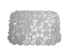 InterDesign Pebblz Tappetino scolapiatti, Pratico tappetino protettivo per stoviglie in plastica da tagliare su misura, grigio grafite