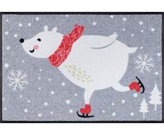 Wash&Dry Ice Skater Zerbino, Acrilico, Grau/Rot, 75 x 50 x 0.7 cm