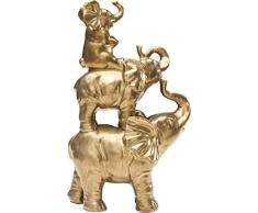 KARE Circus Elephants Statuetta Decorativa, Oro, One Size
