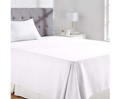 AmazonBasics - Lenzuolo, Policotone 200 fili, 275 x 275 + 10 cm - Bianco