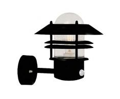 Nordlux 25031003 Blokhus - Lampada da parete per esterni, in acciaio zincato, con sensore di movimento, 60 W E27 IP 54, colore: Nero