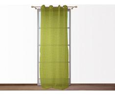 Tenda in voile goffrata con occhielli 140 x 250 cm CROCO anice diSoleil dOcre