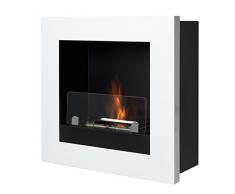 TECNO AIR SYSTEM Caminetto a Bioetanolo, Modello Asolo, Acciaio Verniciato, Bianco, Taglia