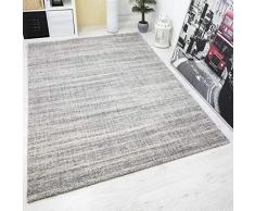 VIMODA Tappeto di Alta qualità per Salotto, Grigio, Moderno, folto, Pelo Alto, Melange Multicolore, Effetto Usato, 80 x 300 cm