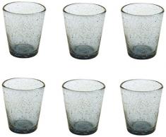 Villa dEste Home Tivoli Cancun Set Bicchieri Acqua, Blu, 9 cm, 6 unitÃ