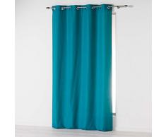 Douceur d interno tenda a occhielli microfibra unita assoluto, Poliestere, blu, 280 x 140 cm