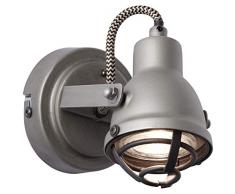 Brilliant Bente - Faretto da parete, in metallo, 5 W, colore: acciaio spazzolato