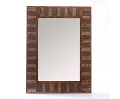 DiKasa Home Specchio a Parete Cornice, Legno, Naturale, 80x5x60 cm