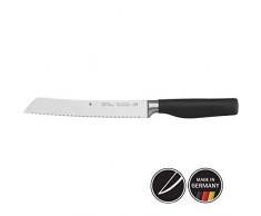 WMF Cuisine Plus Coltello da pane con lama doppia ondulata, 33 cm, forgiato, lama speciale in acciaio Performance Cut, manico in plastica, lama 19 cm