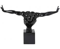 Kare Fitness Statua Design Uomo Scultura Oggetto Deco Atleta, Nero, 29 x 43 x 15 cm