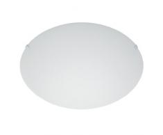 Brilliant 90265/05 - Plafoniera Rhodos, da parete o soffitto, 2 x E27 max. 53 W, in metallo e vetro, colore: Bianco