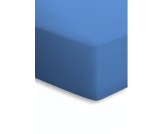 schlafgut, lenzuola singolo singolo con angoli, Blu (Blau), 140 cm x 200 cm