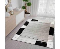 VIMODA Tappeto Quadrettato Modello retrò Erica in Grigio, Bianco e Nero Camera Letto Soggiorno - Ãko-Tex Certificato - Grigio, 80x300 cm