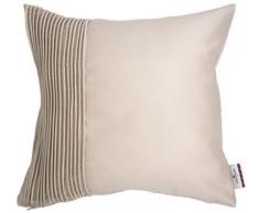 Tom Tailor 562427, Federa per Cuscino, con Decorazione Plissettata, 40 x 40 cm, Beige (Beige)