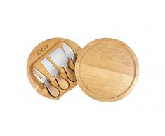 Jocca 5182Â âÂ Set di Tagliere e coltelli per Formaggio, Colore: Marrone