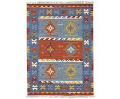 Bakero Kilim Classic 10c - Tappeto in Lana Colorata, 185 x 125 x 0,80 cm