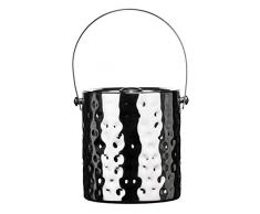 Premier Housewares 0507994 Secchiello per Il Ghiaccio, Coperchio e Maniglie, Acciaio Inox, Effetto Martellato