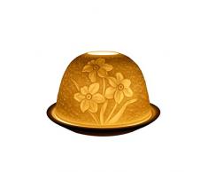 Light-Glow Portacandele Narcissus, Porcellana, Bianco, 13 x 12 x 8 cm