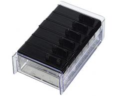 Emsa Spice Box Schedario Portaspezie, 6 Spezie, Vetro, Trasparente/Nero