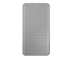 InterDesign Lineo Scolapiatti da appoggio, Tappetino in silicone di piccole dimensioni ideale come sottopentola, asciugapiatti e scolaposate, grigio