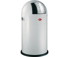 WESCO 175831-01 bidone per la Spazzatura 50 L Rotondo Metallo, Plastica, Acciaio Inossidabile Bianco