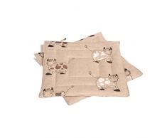 Vaitkute 219002 - Set di 2 presine da forno Kuh misto lino con stampa motivo: mucche 50% lino e 50% cotone 40º 240 g/ m2 23 x 23 cm colore: naturale