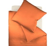 Fleuresse, 9100-5215, Set di biancheria da letto in raso di cotone makò, con cerniera, Arancione (terra), 135 x 200 cm
