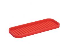 InterDesign Lineo Vassoio Lavandino, Plastica, Rosso, 23x9x1.5 cm