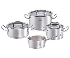 Fissler Original-Profi Collection - Set di Pentole in Acciaio Inox, 4 Pezzi, con Coperchio in Vetro, Adatto per Induzione e Lavastoviglie