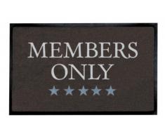 YOUNG GENERATION Shoe-Max YH Everclean 101545 - Tappeto con Scritta Members Only, 44 x 75 cm, Colore: Nero/Argento/Acciaio