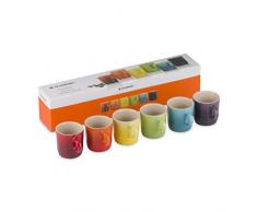 Le Creuset Set di Tazze da CaffÃ¨, 6 Pezzi, 8,5 cm Ciascuna, Gres, Arcobaleno