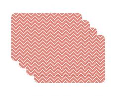 Venilia ÃP.Corail Stampate Zigzag Spesso Corail, Tavola, Tovaglietta per Sala da Pranzo, a Prova di Cibo, 4 Pezzi, 30 x 450 cm, 59079, 30 x 45 cm