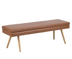 AC Design Furniture Trine Panca, Similpelle, Cognac, 40.5 x 140 x 47.5 cm