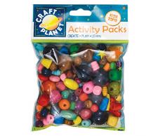 Craft Planet Set di Perline di Legno Multicolore 100 g