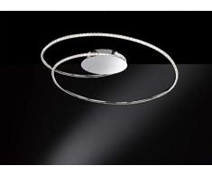 WOFI OPUS - Plafoniera in plastica, 30 W, cromata, 82 cm