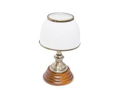 Relaxdays Lampada da Scrivania, Comodino, Lettura, Luce Soffusa, Luce Calda, Vetro Bianco