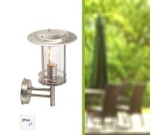 Brilliant York applique da parete, in piedi, 1Â X MAX 60Â W E27, Acciaio Inox/Plastica, Acciaio Inox, 22Â x 50Â x 32Â cm, 44781/82