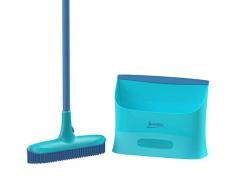 Spontex Catch & Clean Set completo con Scopa in Gomma per interno, Manico e Paletta