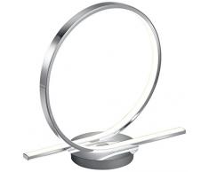Trio Leuchten Trio 576491806 Catoki Lampada da Tavolo a LED, Cromata, Paralume in Acrilico Bianco 18 W
