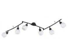 Trio Leuchten Lampada A Barra, 6 Vetri Satinati, 150 Cm Trio 824810628 Freddy Faretto LED, 6x4 Watt, Ruggine Anticato/Bianco, 150x10x23 cm E14 4W, 4 W, Unica