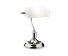 Ideal Lux Lawyer TL1 Cromo Lampada da Tavolo E27, 60 W