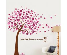 Walplus 175X150 cm adesivi da parete Fiori di ciliegio rimovibile autoadesivo arte murale decalcomania vinile DECORAZIONE CASA fai-da-te VIVENTE ufficio camera letto carta parati cameretta bimbi